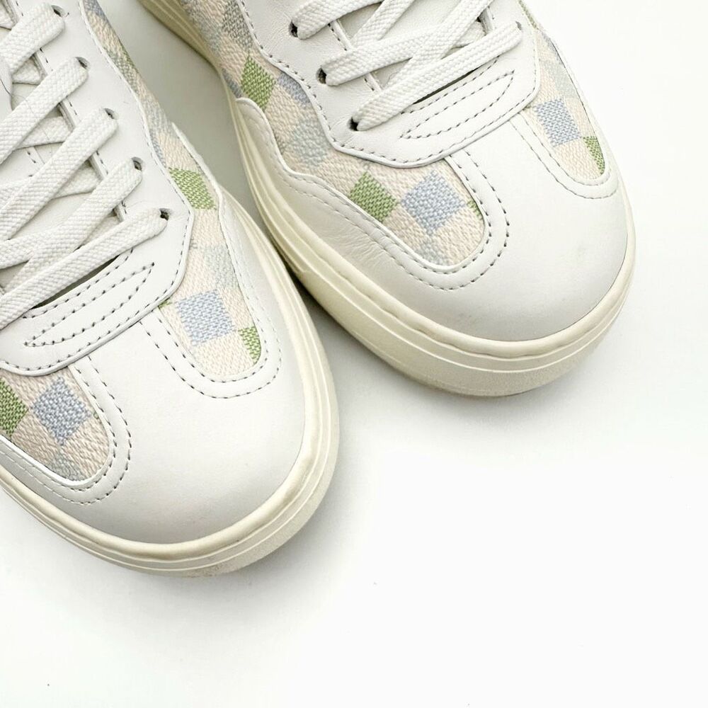 LOUIS VUITTON LV Groovy Platform Logo Sneakers Size 37 US 7 Lace Up Low Top - Picture 6 of 13